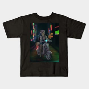 City Pop Scooter Girl Kids T-Shirt